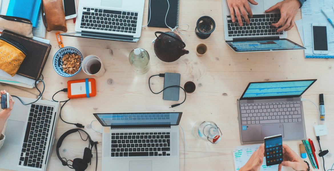 Computers on a desk