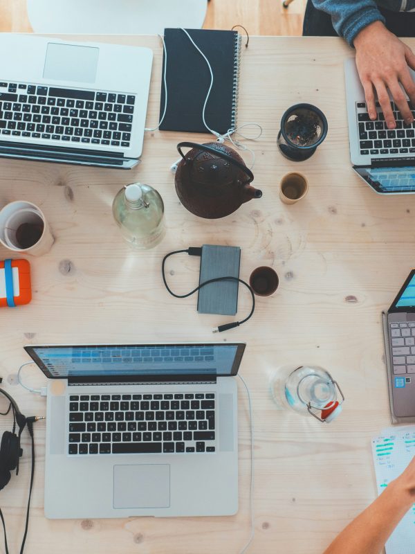 Computers on a desk