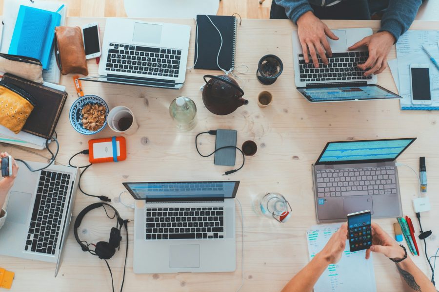 Computers on a desk