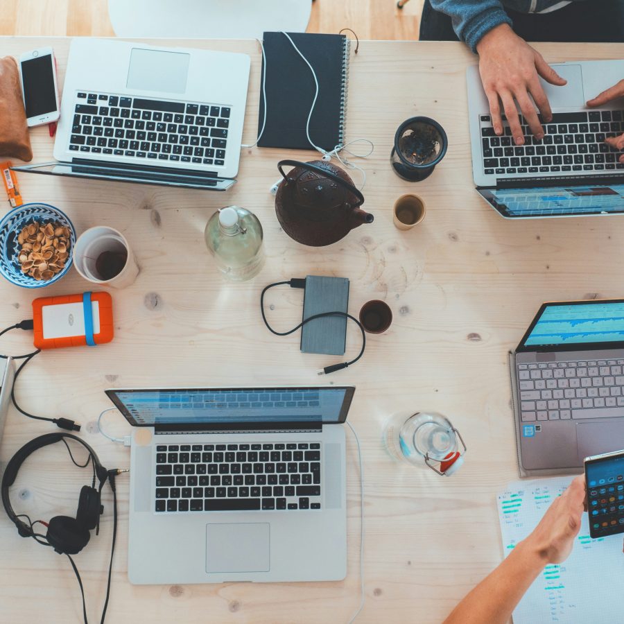 Computers on a desk