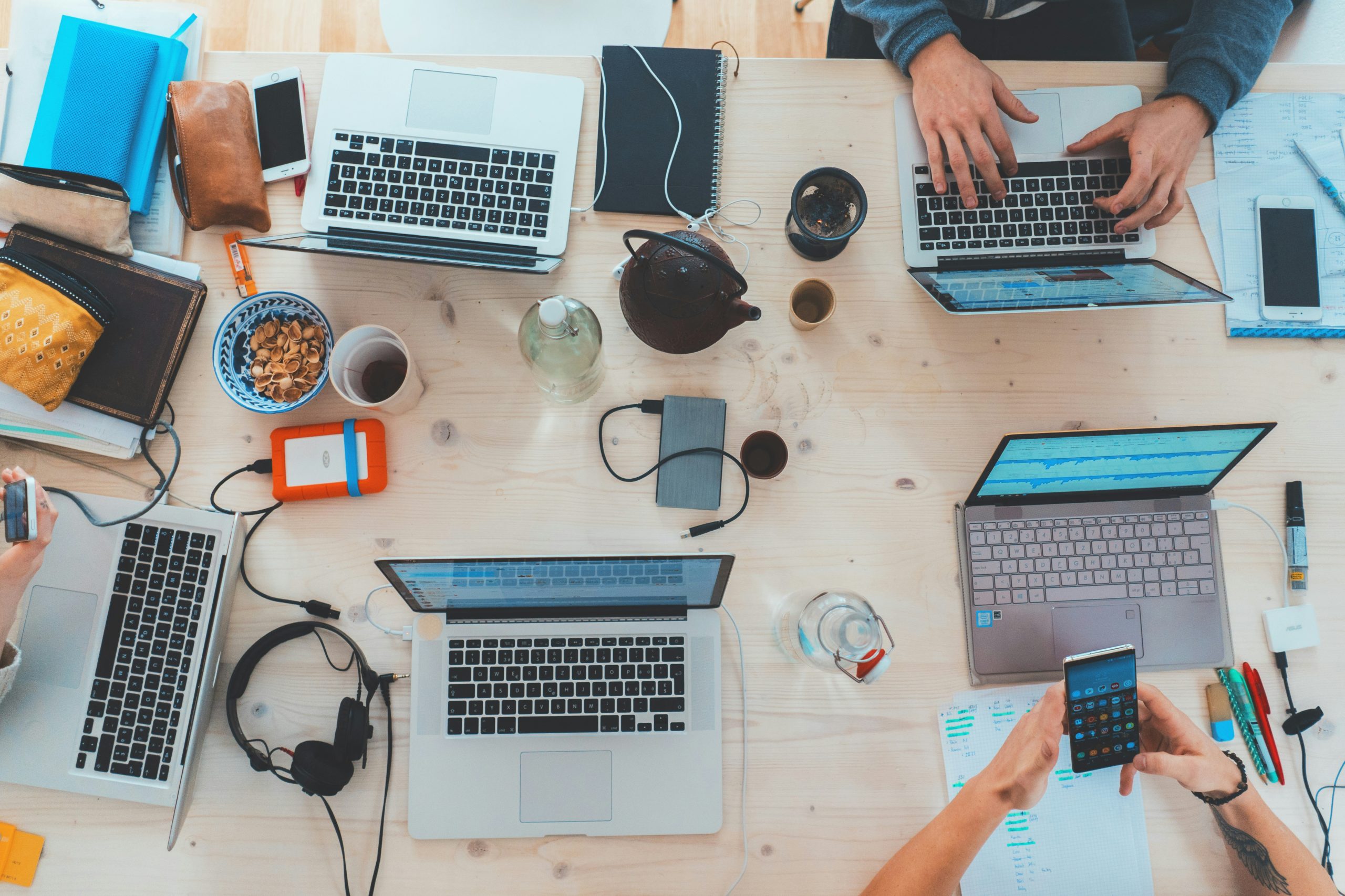 Computers on a desk